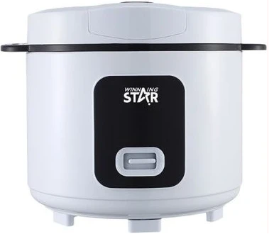 Winningstar 1.8L Electric Rice Cooker With Heavy Duty Heat Plate, White