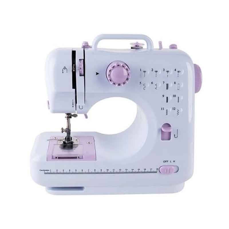 Decakila Mini Sewing Machine With 12 Built-in Stitch Patterns 4 AA Batteries, Double Thread, Double Speed KUTT031W