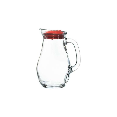 Pasabahce 1 L Bistro Transparent Glass Juice Water Jug Pitcher with Stopper Lid