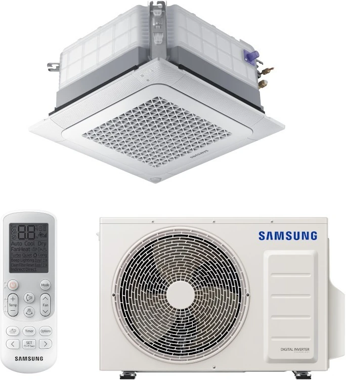 Samsung 12000 BTU AC035RNNDKG / RXADKG Mini 4-Way Cassette Type Inverter Air Conditioner, 600x600cm, R32, HP, 3.6Kw