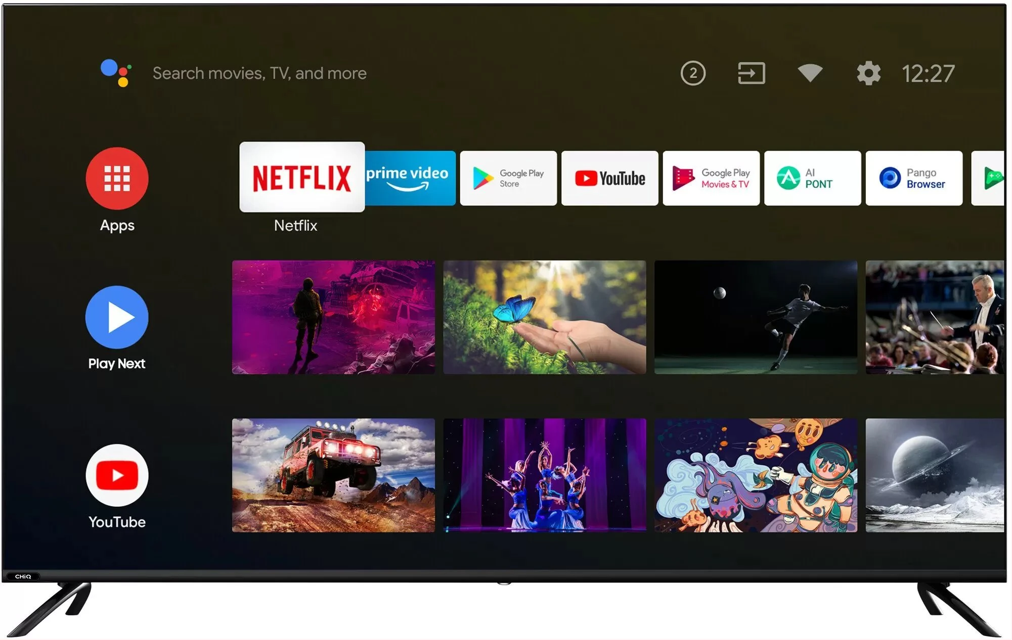 Smartec 50-Inch Full HD Smart TV; Frameless Android LED; Youtube, Netflix, Prime Video, Free To Air Decoder, HDMI, USB - Black