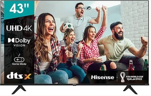 Hisense 43 Inch 4K UHD Smart LED TV With Inbuilt Free To Air Decoder - Black (3YRs WRTY)