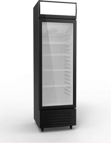 Venus 380-Litre Single Display Cooler VUSC380; Vertical Display Chiller, Single Door Showcase Refrigerator - Black