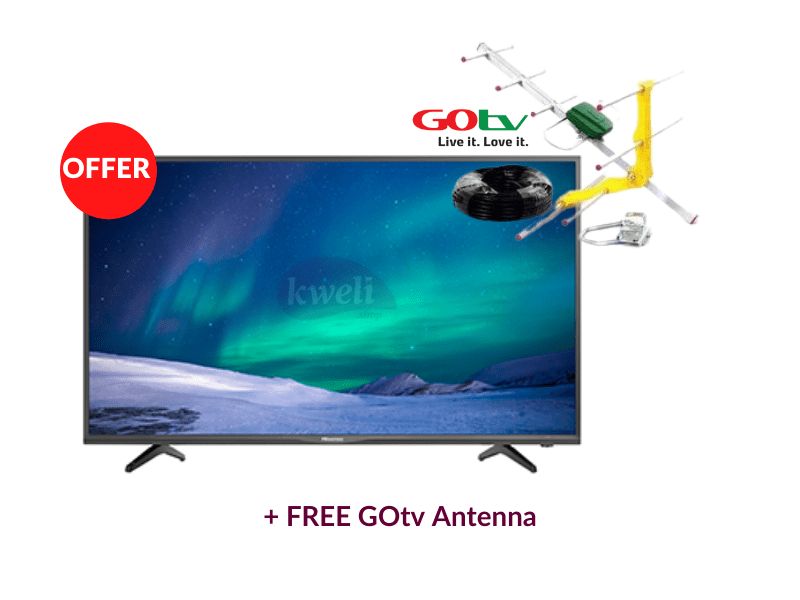 Buy new Hisense 24 Inch TV plus FREE GOtv Antenna - LED HD Digital TV with Free-to-air Receiver - 24A5000H in Uganda - - Free Delivery > Long warranty > Lifetime After-sales Support