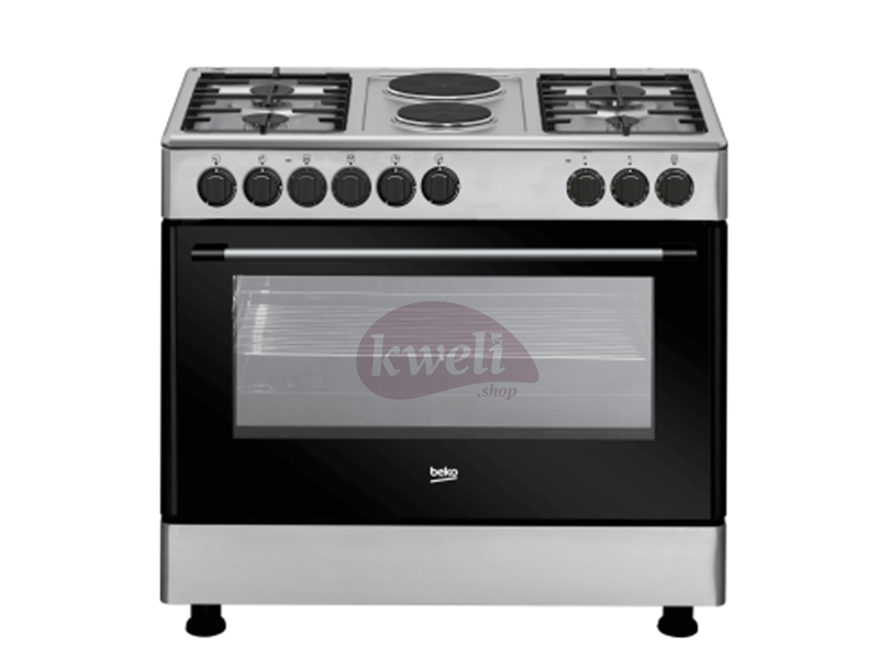 Buy new Beko Cooker 90cm Gas Cooker with Fan-assisted Electric Oven GE 15120 DX in Uganda - - Free Delivery > Long warranty > Lifetime After-sales Support