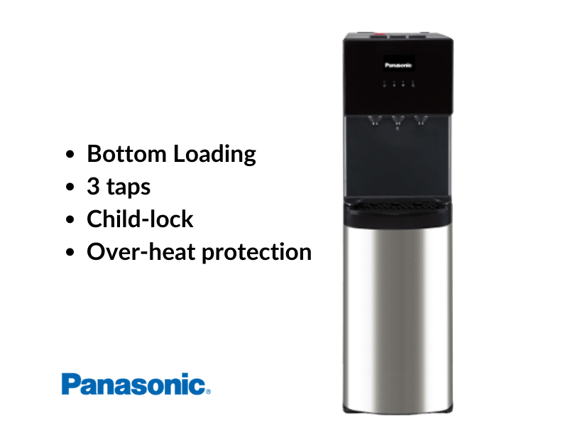 Buy new Panasonic Water Dispenser, Bottom Loading SDMWD3438; 3-Taps with Child Lock, Black/Silver in Uganda - - Free Delivery > Long warranty > Lifetime After-sales Support