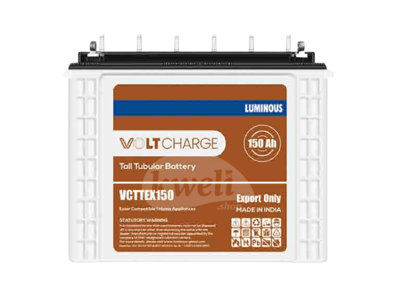 Buy new Luminous 150AH 12V Volt Charge Tubular Battery VCTTEX150; Low Maintenance, 1.8kWh , Made in India in Uganda - - Free Delivery > Long warranty > Lifetime After-sales Support