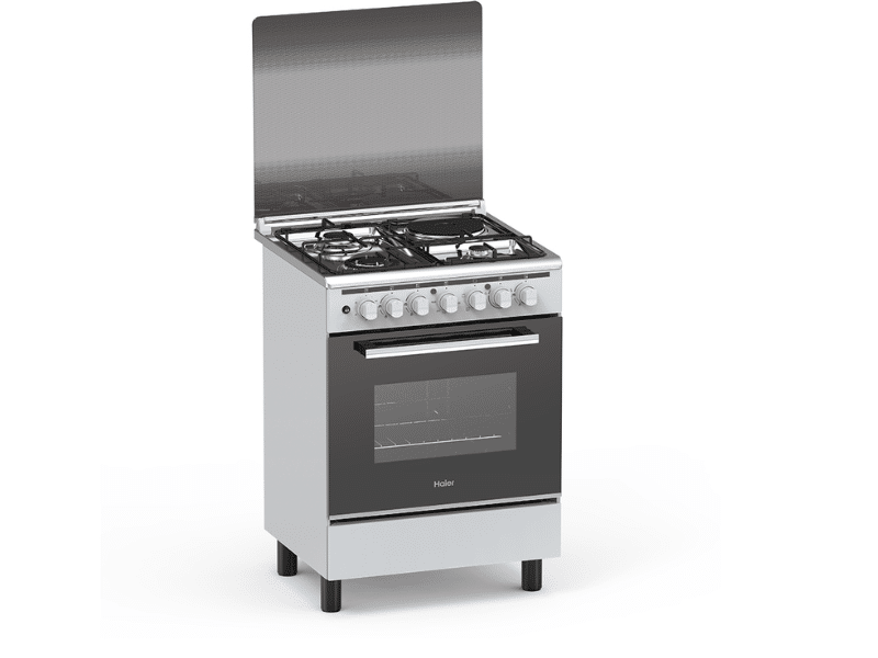 Buy new Haier 3 Gas + 1 Electric Cooker HCR2031EGT; 60×60cm Cooker, Electric Oven, Enamel Pan Supports, Glass Top Lid in Uganda - - Free Delivery > Long warranty > Lifetime After-sales Support