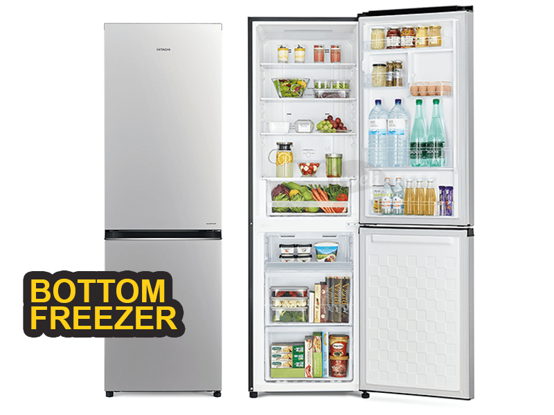 Buy new Hitachi 320-liter Double Door Refrigerator with Bottom Mounted Freezer, Frost Free - RB410PUN6PSV in Uganda - - Free Delivery > Long warranty > Lifetime After-sales Support
