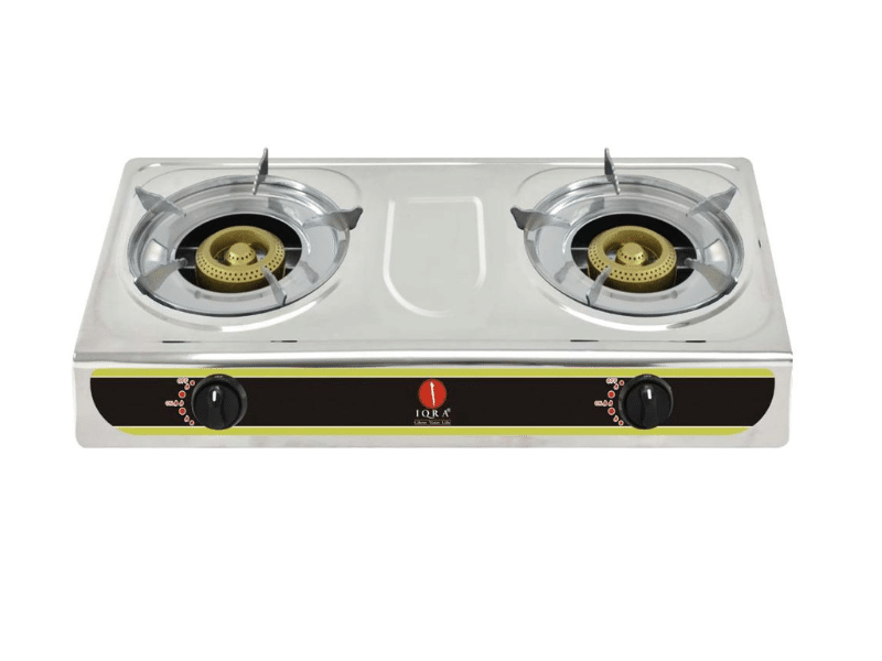 Buy new IQRA 2-Burner Gas Stove IQ-GS2BSS; Stainless Steel Body, Brass Burners, Auto Ignition in Uganda - - Free Delivery > Long warranty > Lifetime After-sales Support