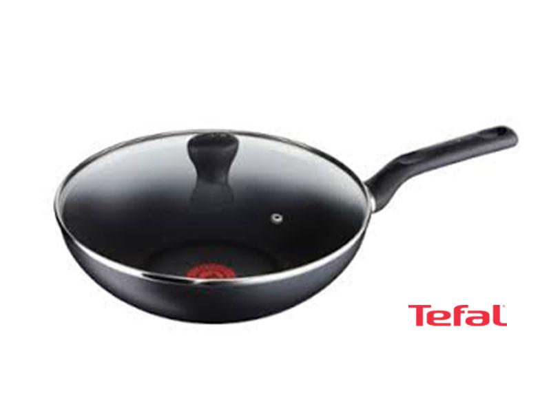 Buy Tefal Wok Pan with Glass Lid, 28cm - B1439214 and get same-day free delivery in Kampala, Wakiso and Mukono, Uganda - Nationwide Shipping