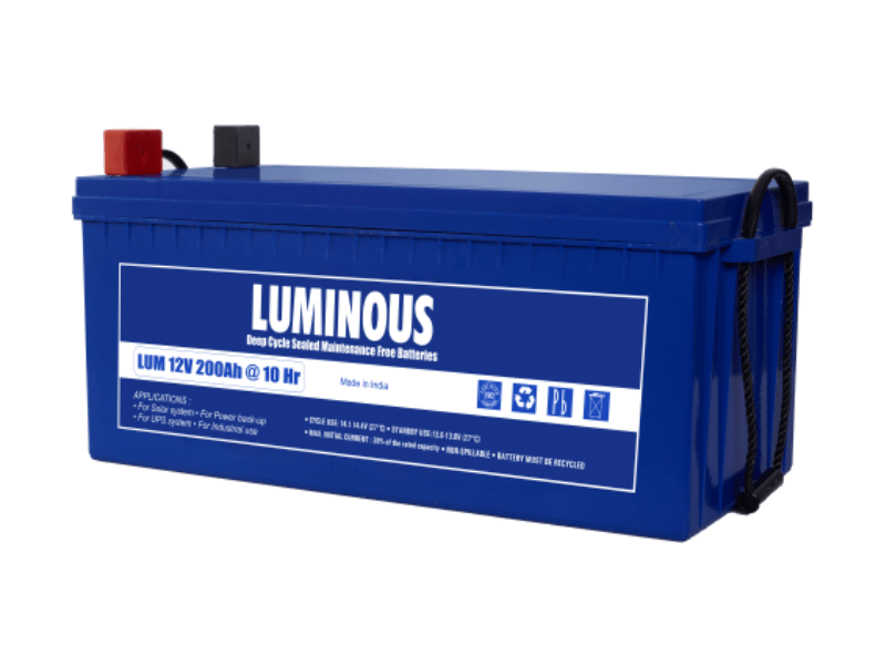 Buy new Luminous 200AH 12V 2.4kWh Battery, 20Hr, Sealed Maintenance-free VLRA Battery, Made in India in Uganda - - Free Delivery > Long warranty > Lifetime After-sales Support
