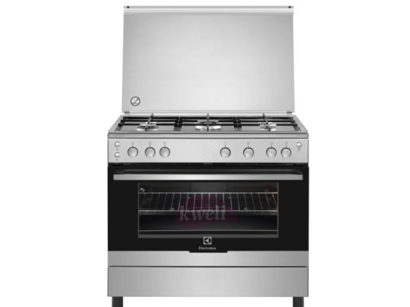 Buy new Electrolux 90cm Gas Cooker with Gas Oven EKG9000G9X - 5 Gas Burners, Grill, Rotiserrie, Automatic gas cut-off in Uganda - - Free Delivery > Long warranty > Lifetime After-sales Support
