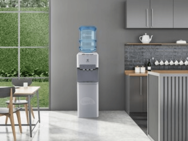 Buy new Electrolux 3-tap Top Load Water Dispenser with Bottom Cabinet EQACF1SXSG; Child Lock, LED indicator, 570 watts in Uganda - - Free Delivery > Long warranty > Lifetime After-sales Support