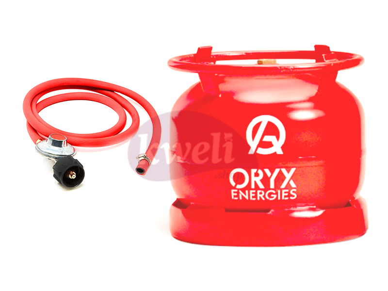 Buy new Oryx 6kg Gas Set - Filled Gas Cylinder with Regulator and Hosepipe in Uganda - - Free Delivery > Long warranty > Lifetime After-sales Support