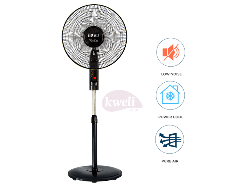 Buy new Solstar Stand Fan 18 inch FS 1830U-BK SS; Low Noise, Free Standing Fan in Uganda - - Free Delivery > Long warranty > Lifetime After-sales Support