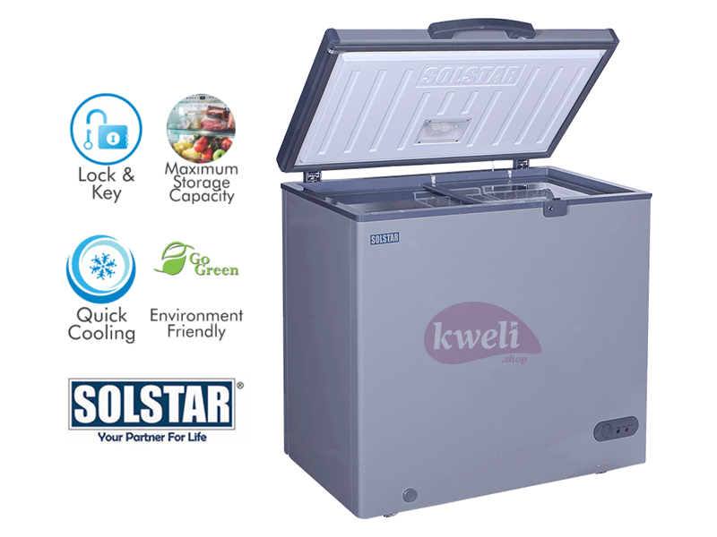Buy new Solstar 280 liter Chest Freezer CF-280-GSL, Sliding Glass Door, Lock and Key in Uganda - - Free Delivery > Long warranty > Lifetime After-sales Support