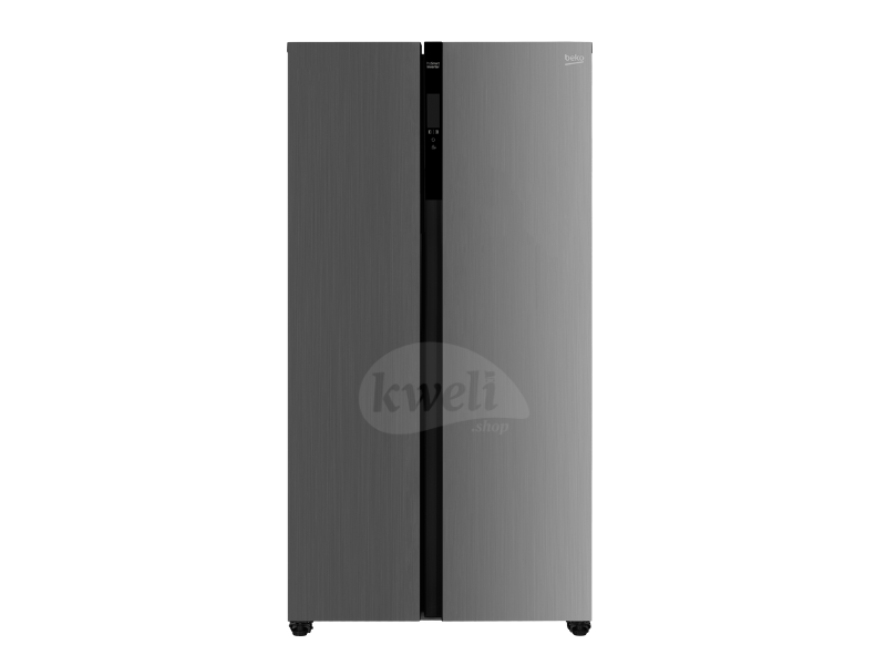 Buy new Beko 472L Side-by-Side Refrigerator BFF255; 472L/427L Capacity, No Frost, Power Cool, Super Freeze, Inox Finish in Uganda - - Free Delivery > Long warranty > Lifetime After-sales Support