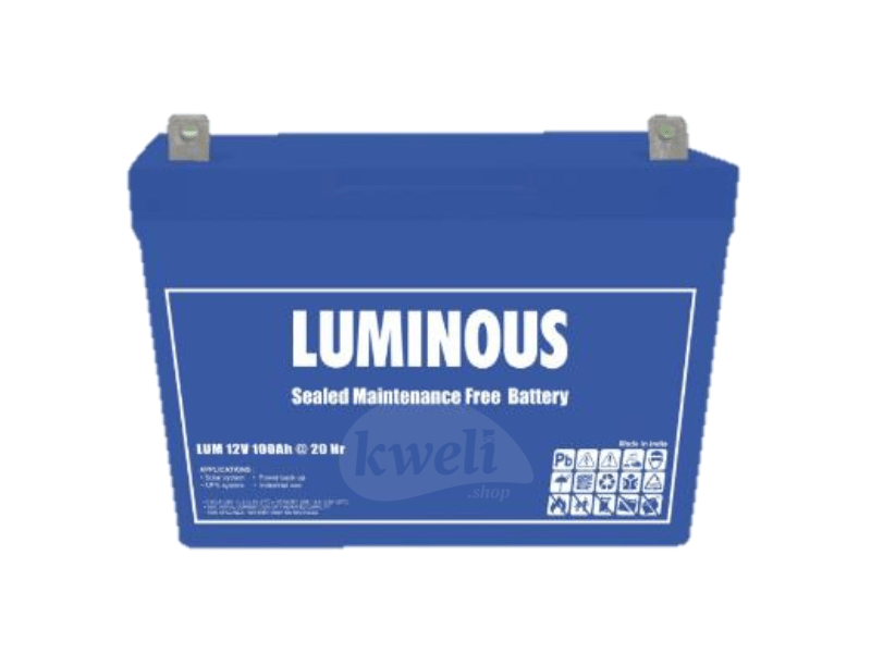 Buy new Luminous 100AH 12V 1.2kWh Battery, 10Hr, Sealed Maintenance-free VLRA Battery, Made in India in Uganda - - Free Delivery > Long warranty > Lifetime After-sales Support