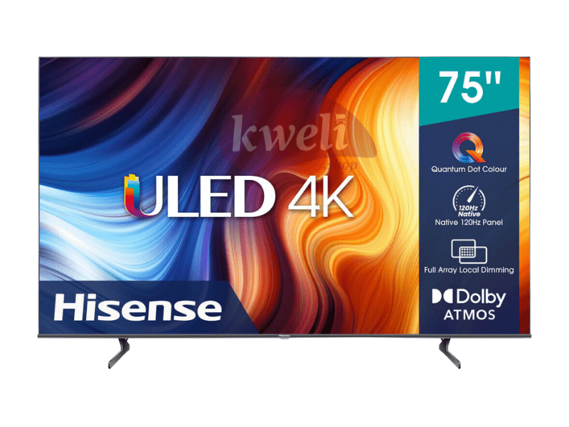 Buy new Hisense 75 inch 4K ULED Smart TV 75U7H; Quantum Dot Colour, Vidaa OS, Bluetooth in Uganda - - Free Delivery > Long warranty > Lifetime After-sales Support