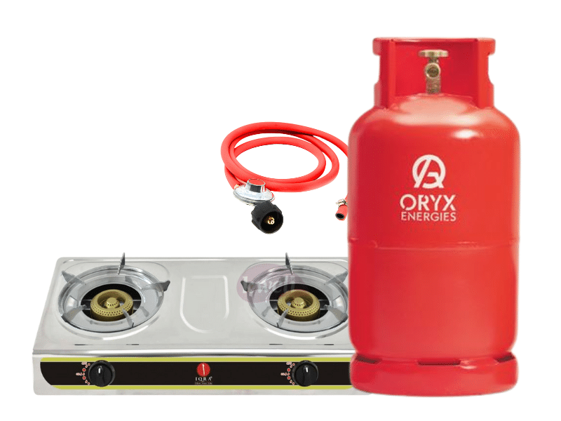 Buy Oryx Gas 13kg Full Set with 2 Burner Gas Stove - Ready to Cook in Kampala - kweli.shop