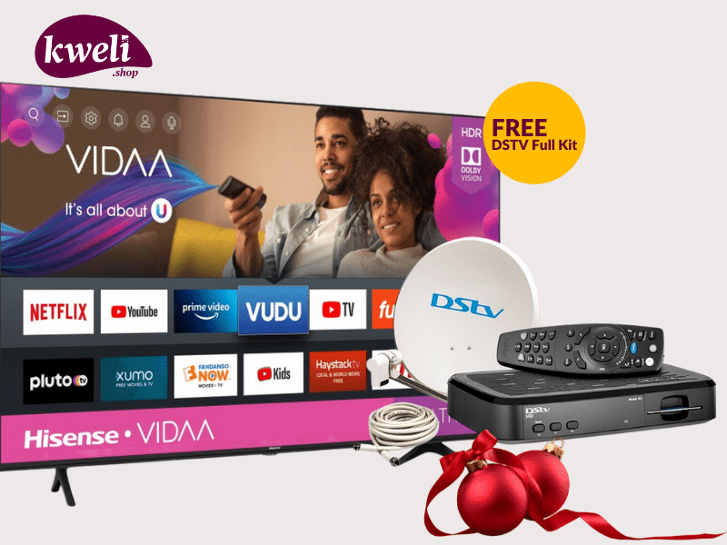 Buy new Hisense 55 inch 4K UHD Smart TV 55A7HS Plus DStv Full Kit - VIDAA-U Smart TV, Bluetooth, Any View Cast - (Frameless in Uganda - - Free Delivery > Long warranty > Lifetime After-sales Support