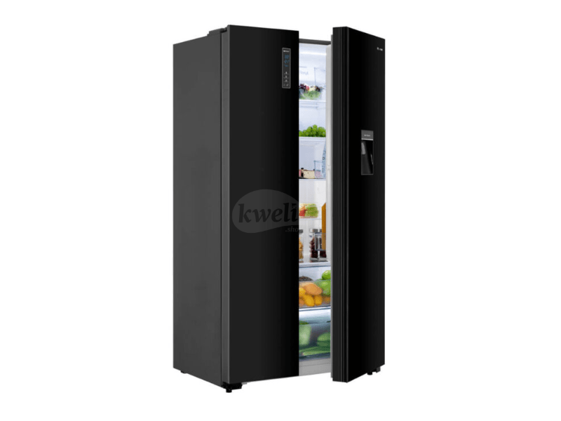 Buy new Hisense 670-liter Side-by-side Refrigerator with Dispenser H670SMIA-WD - Glass Black, Total No Frost in Uganda - - Free Delivery > Long warranty > Lifetime After-sales Support