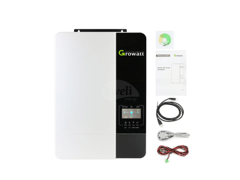Buy new Growatt 5kVA 48V Hybrid Inverter SPF 5000 ES; 5kW High Frequency Inverter, 450VoC, 120-430VDC, 100A MPPT Solar Charge Controller, Optional WiFi/GPRS, USB in Uganda - - Free Delivery > Long war