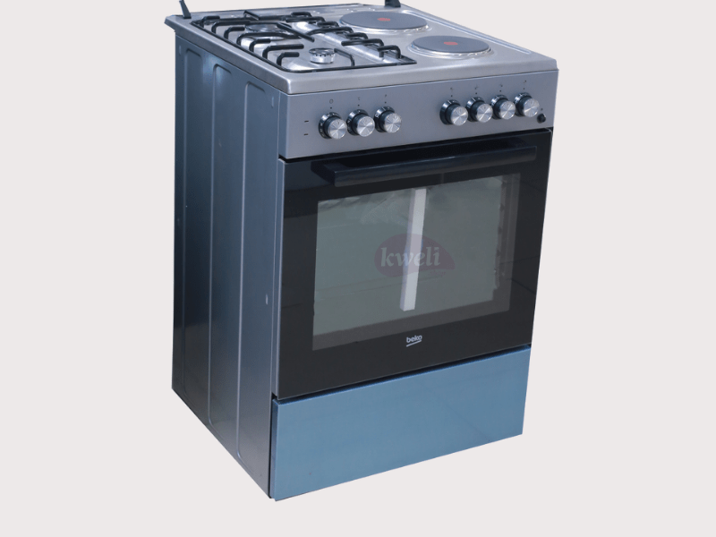 Buy new BEKO Cooker 60cm FSST64110GS, 2 Gas + 2 Hotplates with Fan Assisted Electric Oven & Grill, Gas Safety (Flame Failure); Automatic Gas Cut-off in Uganda - - Free Delivery > Long warranty > Lifet