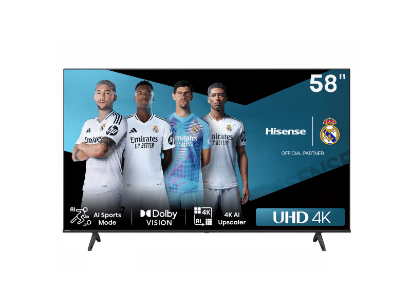 Buy new Hisense 58-inch Frameless UHD 4K Smart TV 58A6N; LED Display, 4K AI Upscaler, Dolby Vision & HDR10+, Game Mode PLUS, Bluetooth & Wi-Fi, VIDAA Smart OS in Uganda - - Free Delivery > Long warran