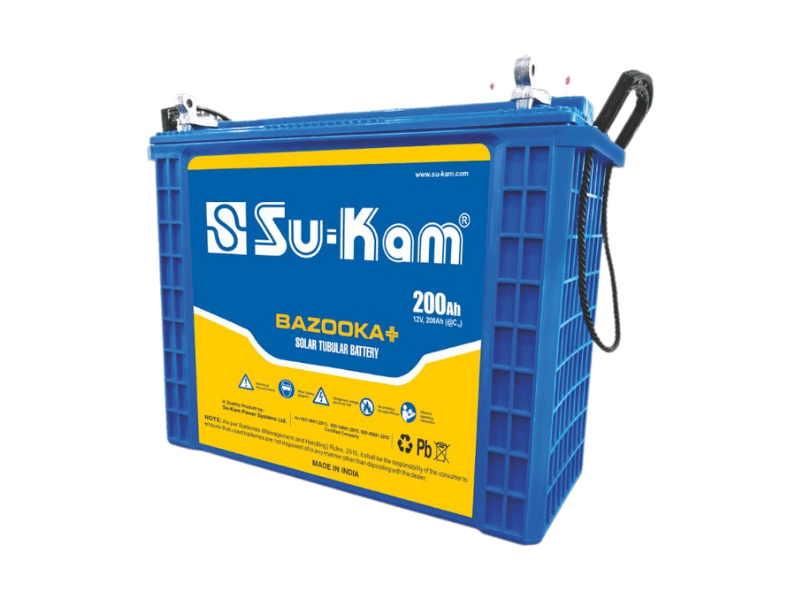 Buy new Su-Kam 220AH 12V 2.4kWh Tall Tubular Battery - Bazooka+ Solar Battery, 1500 Charge Cycles in Uganda - - Free Delivery > Long warranty > Lifetime After-sales Support