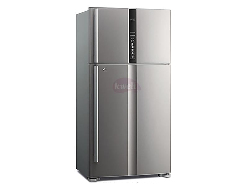 Buy new Hitachi 850-liter Refrigerator RV990PUN1KBSL - Double Door, Top Mount Frost Free Freezer, Dual Fan Cooling, Inverter Control, Touch Display - Brilliant Silver in Uganda - - Free Delivery > Lon