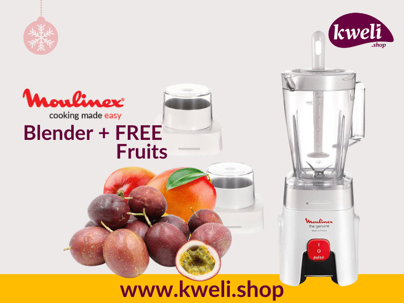 Buy new Moulinex Blender with FREE Fruits - Large 1.75-liter jar, 2 mills, 500 watts - LM242B27; Smoothie Blender in Uganda - - Free Delivery > Long warranty > Lifetime After-sales Support