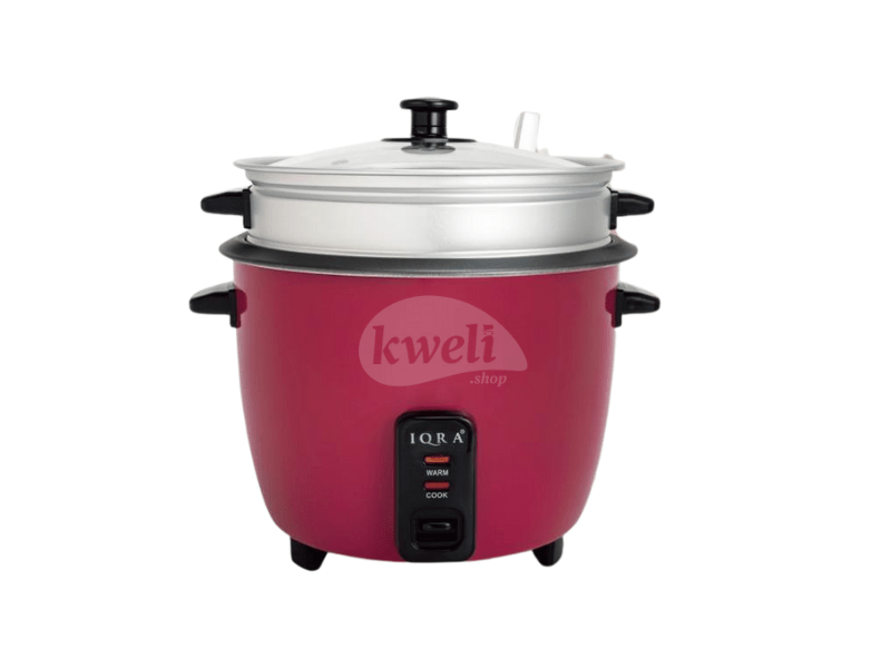 Buy new IQRA 1.8-liter Rice Cooker with Steamer IQRC18ST, Red, 700 watts in Uganda - - Free Delivery > Long warranty > Lifetime After-sales Support
