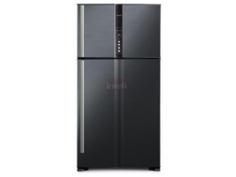 Buy new Hitachi 850-liter Refrigerator RV990PUN1KBBK - Double Door, Top Mount Frost Free Freezer, Dual Fan Cooling, Inverter Control, Touch Display - Brilliant Black in Uganda - - Free Delivery > Long