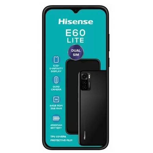 Hisense E60 Lite 6.52" 2GB RAM 64GB ROM 13MP 4550mAh - Black (1YR WRTY)