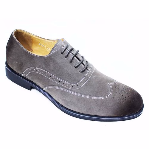 Men's Faux Leather Lace Gentle Shoes - Grey