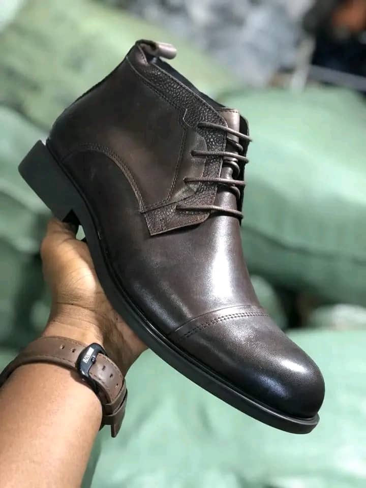 Men's Designer Boots Formal Shoes - Coffee Brown