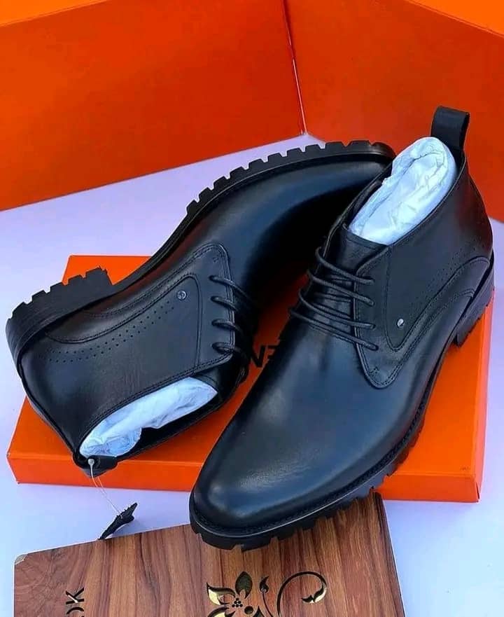 Men's Formal Lace-up Boots Shoes - Black