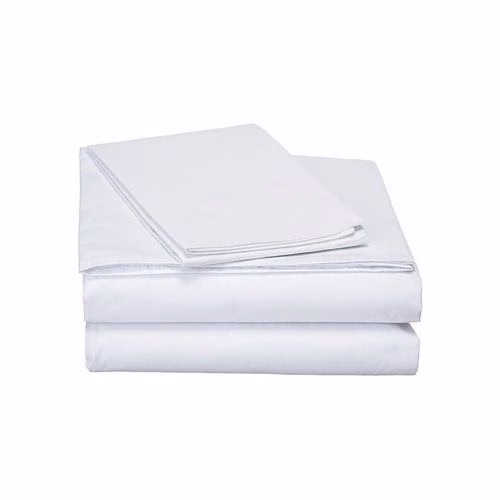 Double Cotton Bedsheets with 2 Pillowcases - White