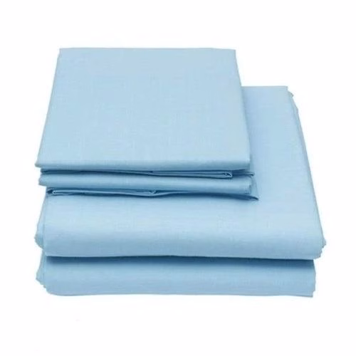 Double Cotton Bedsheets With 2 Pillowcases. - Blue