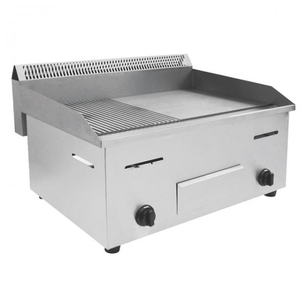 CJK Commercial Gas Griddle Half Flat and Half Grill.