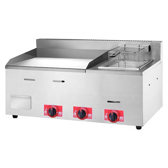 CJK Gas Griddle With Gas Fryer.