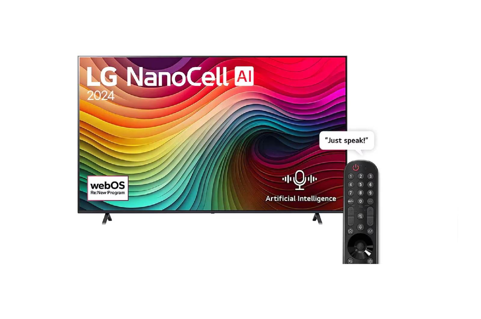 LG 75 Inch NanoCell Tv AI 4K Smart TV HDR10 webOS24 - 75NANO80T6A