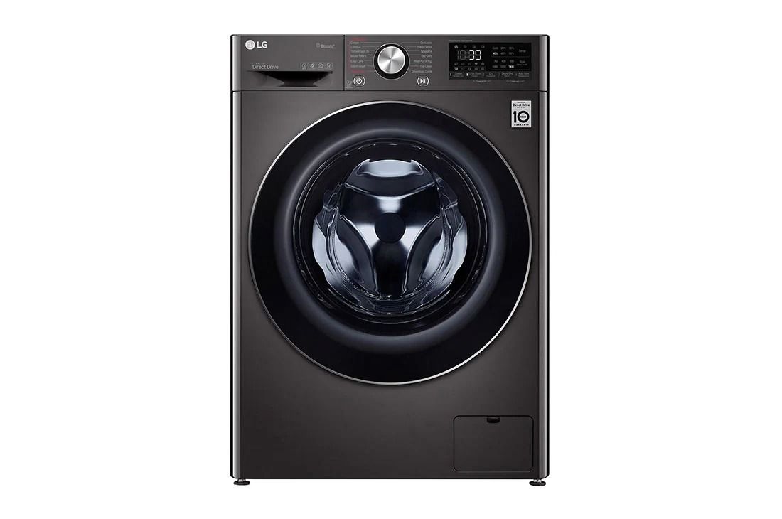 LG 9/5 KG Front Load Automatic Washing Machine With Dryer - Black Steel F4R5VGG2E