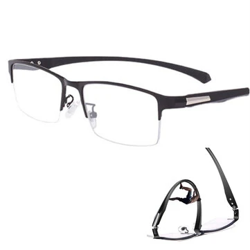 Brýle proti modrému světlu ultralehké pánské obchodní polorámové čtecí brýle kovové obdélníkové presbyopické brýle klasické čtečky