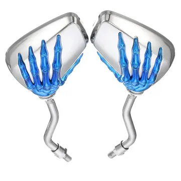 8mm Motocykl Motocykl Zadní Pohled Kostra Lebka Ruka Dráp Bok Zrcadlo