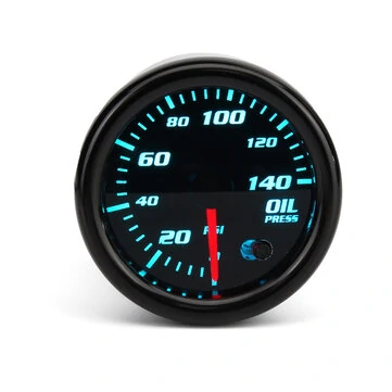 Všeobecný 2" 52mm 12V Manometr Olejového Tlaku s čidlem 7 Barevnými LED Tmavým Obličejem