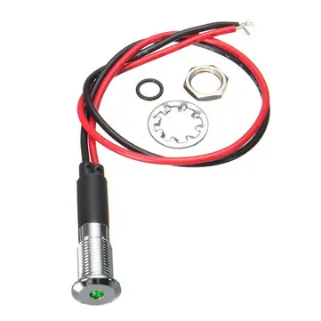 12V 8 mm LED kovový palubní pilot Panel Indikátor varovná světla lampa Auto Motocykl Loď Morský