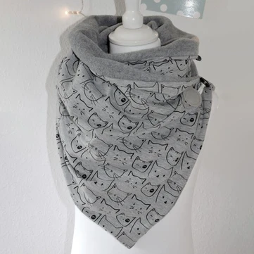 Dámský Bavlněný Plus Hrube Udržujte Teplá Zima Venkovní Casual Povedený Obrázek Kočky Vzor Všestranná Šála Šátek